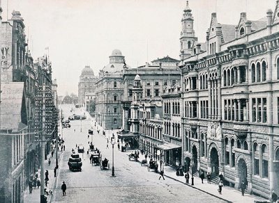 Calle Bridge, Sídney, c.1900, de 