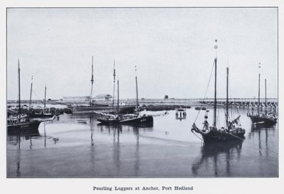 Lanchas perleras ancladas, Port Hedland (foto en b/n) de Photographer Australian