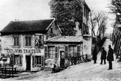 Cabaret des Assasins, le Cabaret du Lapin Agile, Rue des Saules (foto en b/n) de Photographer French