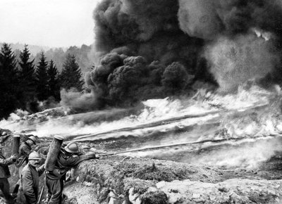 Soldados franceses en las trincheras, Chemin des Dames de Photographer French