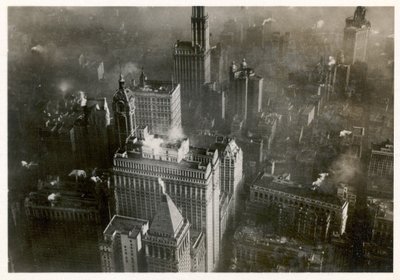 Foto aérea del centro de Manhattan, tomada desde el LZ 127 Graf Zeppelin, Nueva York 1928 de Photographer German