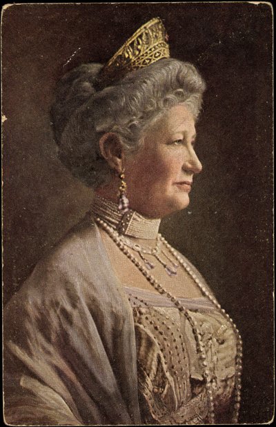 Artista Ak Emperatriz Auguste Victoria, Retrato, Corona, Joyas (foto b/n) de Photographer German
