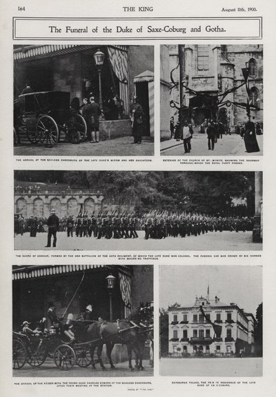 Funeral de Alfredo, Duque de Sajonia-Coburgo y Gotha, segundo hijo de la Reina Victoria y el Príncipe Alberto, Coburgo, Alemania de Photographer German