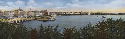 Hamburgo: Panorama del antiguo y nuevo Jungfernstieg de Photographer German