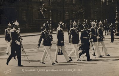 Kaiser Wilhelm II y sus hijos de Photographer German