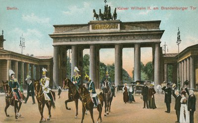 Kaiser Wilhelm II de Alemania en la Puerta de Brandeburgo, Berlín (foto en color) de Photographer German