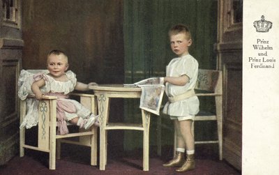 Príncipe Wilhelm y Príncipe Louis Ferdinand de Alemania de Photographer German