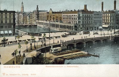Puente Reesendamm, Río Alster, Hamburgo de Photographer German