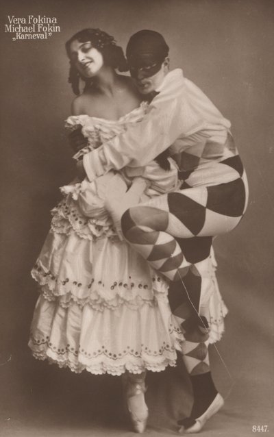 Bailarines de ballet rusos Vera Fokina y Michel Fokine en Carnaval, c1910 de Photographer German