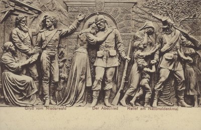 La despedida, relieve en el Nationaldenkmal, monumento que conmemora la unificación de Alemania, Rüdesheim am Rhein, Hesse de Photographer German