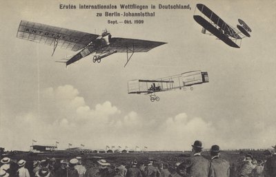 La primera carrera aérea internacional en Alemania, la Berliner Flugwoche, Berlín-Johannisthal, septiembre - octubre 1909 de Photographer German