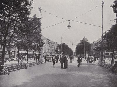 Unter Den Linden, Mittelallee y vista del monumento a Federico el Grande de Photographer German