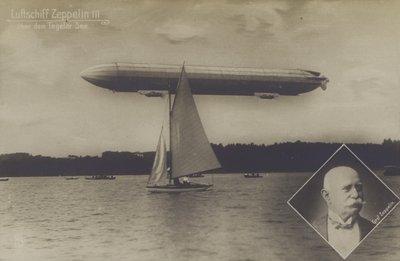 Zeppelin LZ III volando sobre el Lago Tegel, Berlín de Photographer German