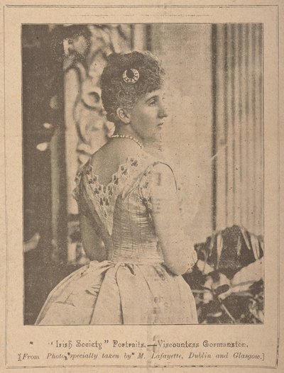 Vizcondesa Gormanston, "Sociedad Irlandesa" [diario] vol. VII No. 353 13 de octubre de 1894 (papel de periódico) de Photographer Irish