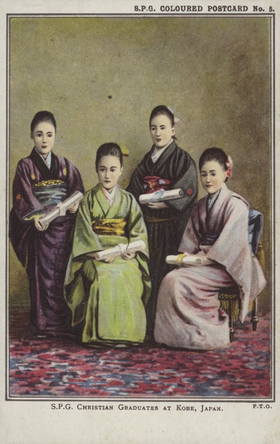 Graduados cristianos en Kobe, Japón de Photographer Japanese