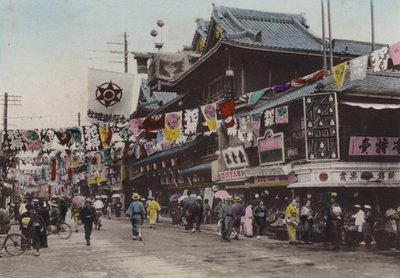 Japón, c.1912: Calle del Teatro Dohtonbori, Osaka de Photographer Japanese