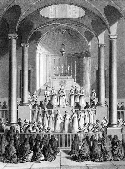 Culto según la Iglesia Armenia, grabado por T. Brown, de 
