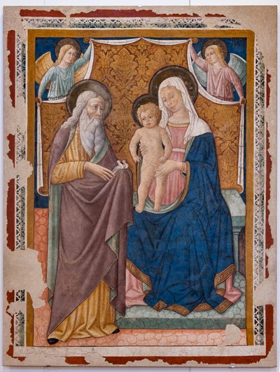 Virgen con el Niño Jesús y San Simeón, segunda mitad del siglo XV (fresco) de Pier Antonio Mezzastris