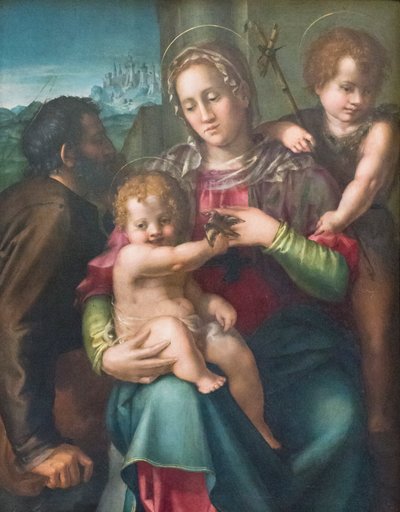 La Sagrada Familia con el joven San Juan Bautista de Pier Francesco Foschi
