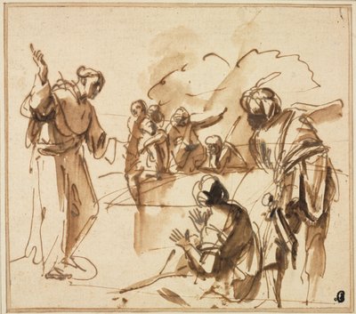 Un monje predicando de Pier Francesco Mola
