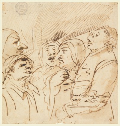 Cinco figuras grotescas de Pier Francesco Mola