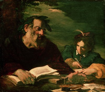 Homero dictando su poema de Pier Francesco Mola