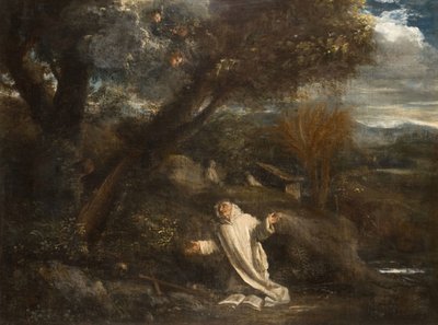 Paisaje con un santo en éxtasis de Pier Francesco Mola