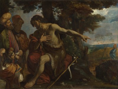 San Juan Bautista predicando en el desierto, c. 1640 de Pier Francesco Mola