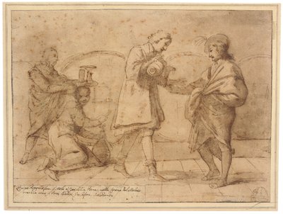 El poeta Baldini bebiendo en el bar de Melosi de Pier Francesco Mola