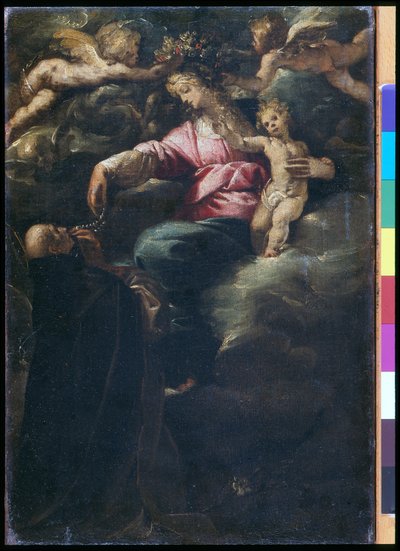 Madonna del Rosario con el Niño Jesús, San Domingo y dos Ángeles, c.1617 de Pier Francesco Morazzone