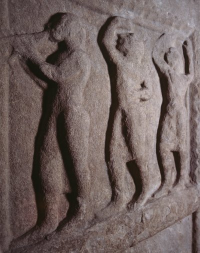 Músicos, detalle de la estela funeraria de Pontassieve, Toscana, Italia, civilización etrusca, siglo V a.C. de Blaise Nicolas Le Sueur