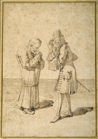 Barón Philip von Stosch mostrando una gema antigua a Sabbatini de Pier Leone Ghezzi