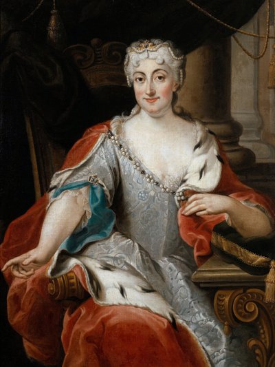Marie-Clementine Sobieska (Marie Clementine) - Retrato de Maria Clementina Sobieska (1702-1735) - Ghezzi, Pier Leone (1674-1755) - ca 1735 - Oleo sobre madera - 115x86 - Museo del Palacio de Wilanow de Pier Leone Ghezzi