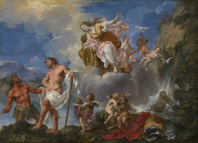 La purificación de Eneas en el río Numicio, c.1725 (óleo sobre lienzo) de Pier Leone Ghezzi