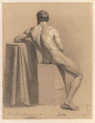 Desnudo masculino de pie, visto desde atrás de Pier Pander