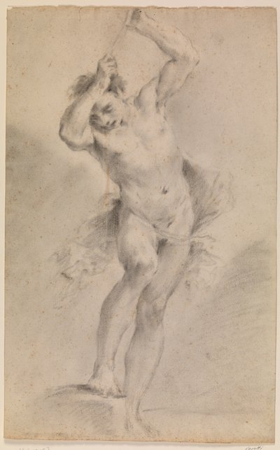 Estudio de un joven desnudo con los brazos levantados frente a la cabeza de Pier Paolo Varotti