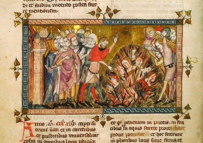 Quema de los Judíos en 1349. Miniatura de: Tractatus quartus por Gilles de Muisit de Pierart dou Tielt