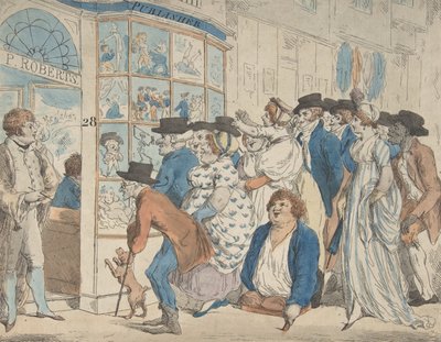 Tienda de caricaturas de Piercy Roberts, 28 Middle Row, Holborn, 1801 de Piercy Roberts