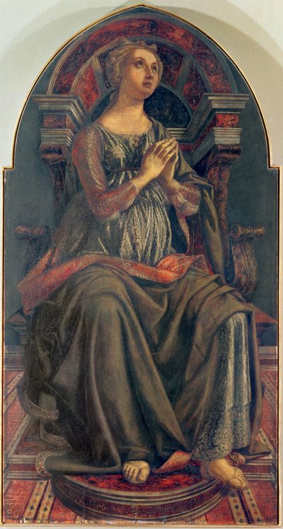 Esperanza, de una serie de paneles que representan las Virtudes diseñadas para la Sala del Consejo del Gremio de Comerciantes, 1469 de Piero del Pollaiolo