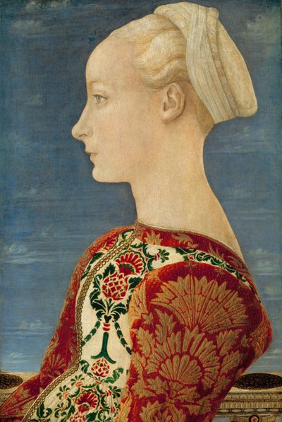 Retrato de perfil de una joven, c.1465 (óleo sobre tabla) de Piero del Pollaiuolo