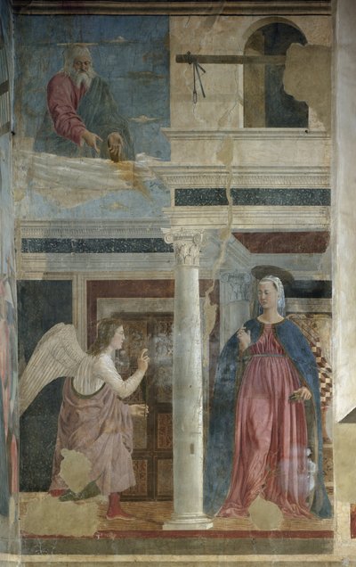 Anunciación - Fresco, c.1455 de Piero della Francesca