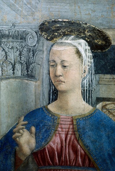 Leyenda de la Vera Cruz: Anunciación (detalle) de Piero della Francesca