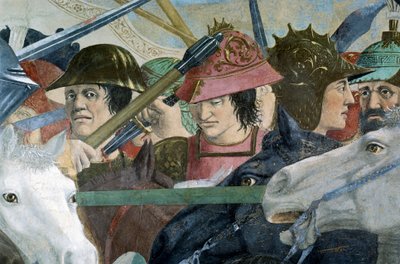 Detalle de La Leyenda de la Vera Cruz mostrando la Batalla de Heraclio I de Bizancio contra Cosroes II de Piero della Francesca