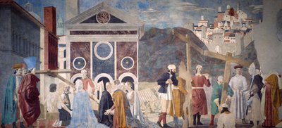 (detalle) de la Leyenda de la Vera Cruz mostrando el descubrimiento y verificación de la Vera Cruz de Piero della Francesca