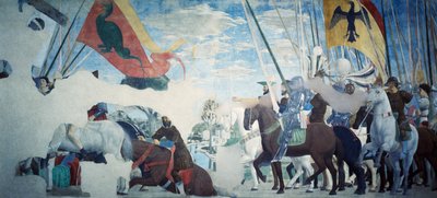 (detalle) de la Leyenda de la Verdadera Cruz mostrando la victoria de Constantino de Piero della Francesca