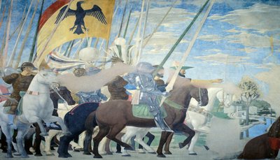 Leyenda de la Vera Cruz: victoria de Constantino (detalle) de Piero della Francesca