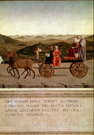 Díptico del triunfo de Federico da Montefeltro y Battista Sforza, detalle de Piero della Francesca