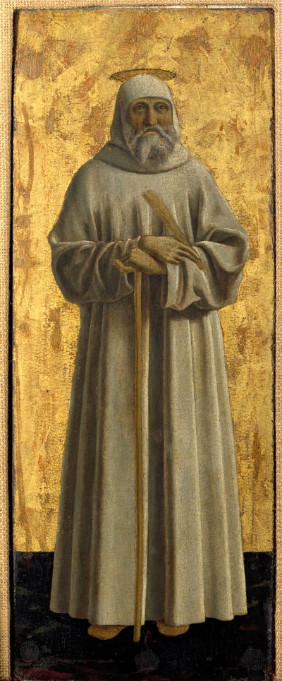 Políptico de la Misericordia: la Virgen de la Misericordia, rodeada de santos (detalle de San Benito de Nursia) de Piero della Francesca