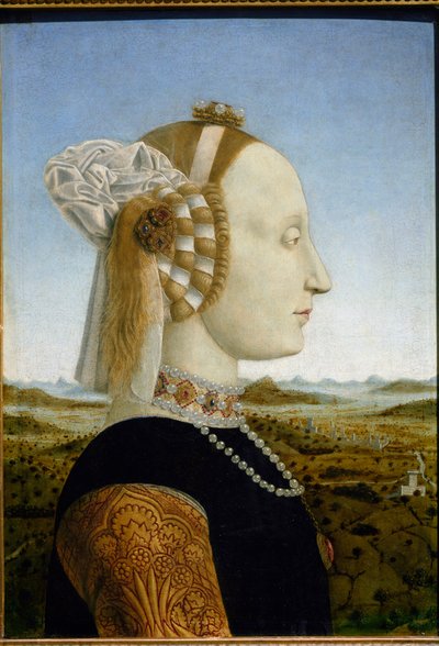 Retrato de Battista Sforza, esposa de Federico da Montefeltro, c.1465 de Piero della Francesca