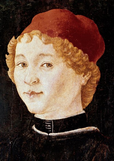 Retrato de un joven con sombrero rojo de Piero della Francesca